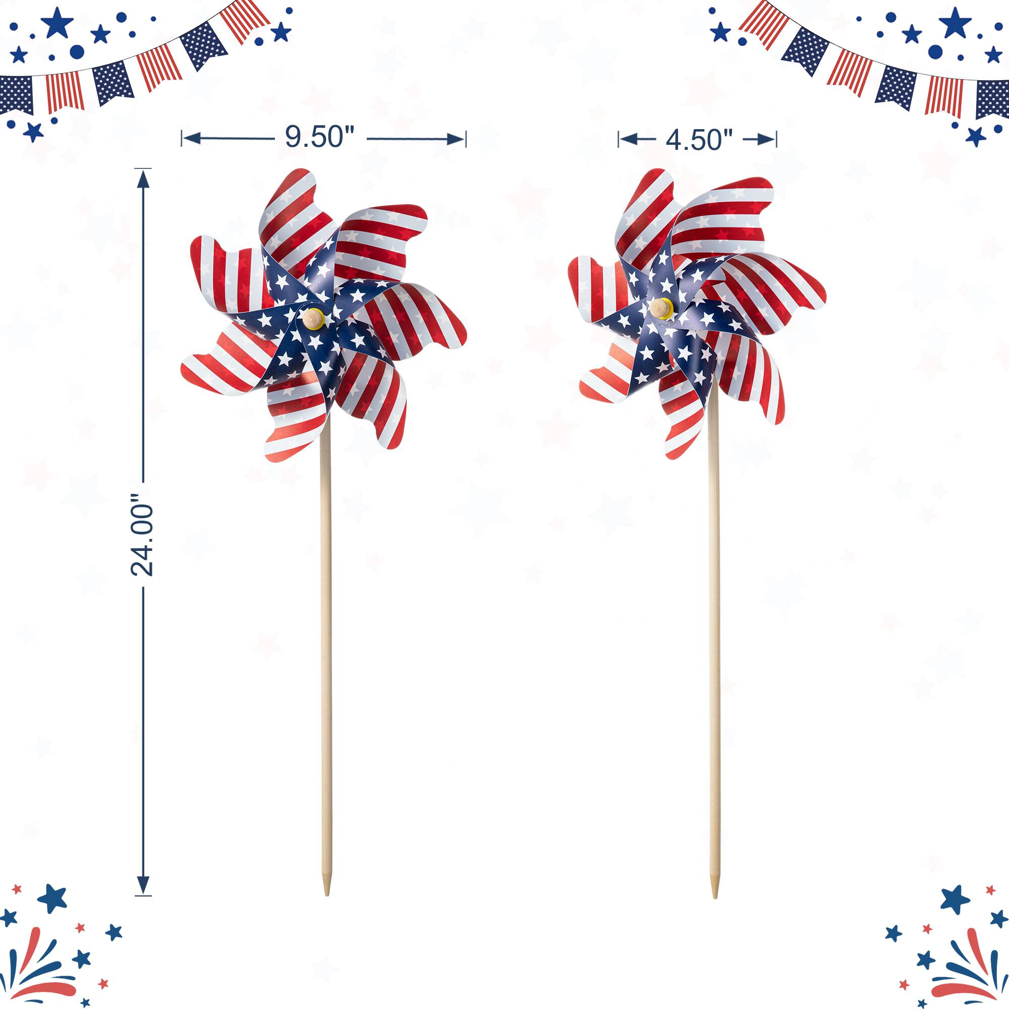 Glitzhome® 24" Stars & Stripes Patriotic Windmills, 6ct.